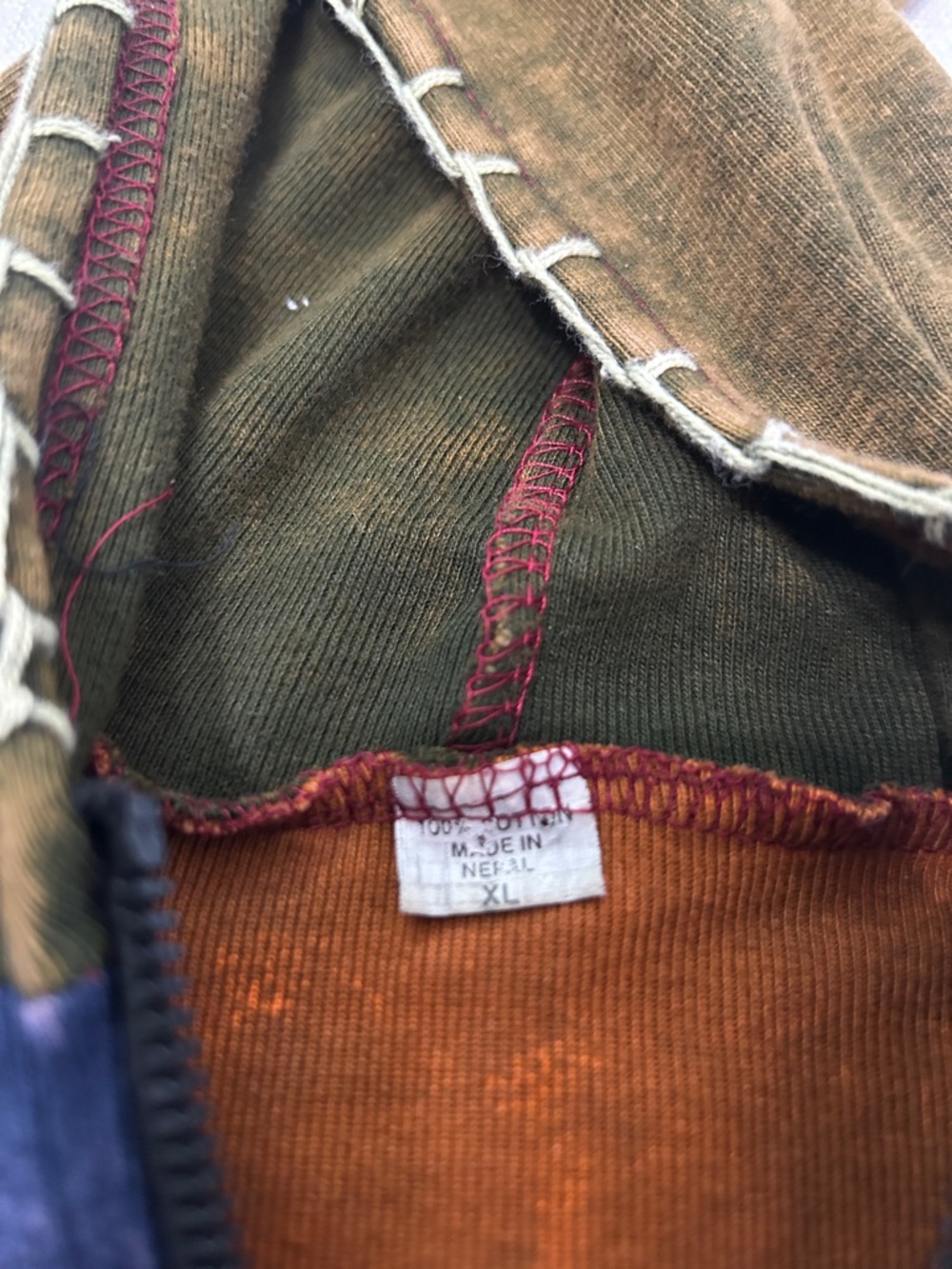 Vintage Y2K Bohemian Hoodie Patchwork Festival Witchy Elfin Embroidered - Picture 10 of 16